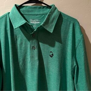 Straight Down Performance Jersey Golf Polo Shirt in Green